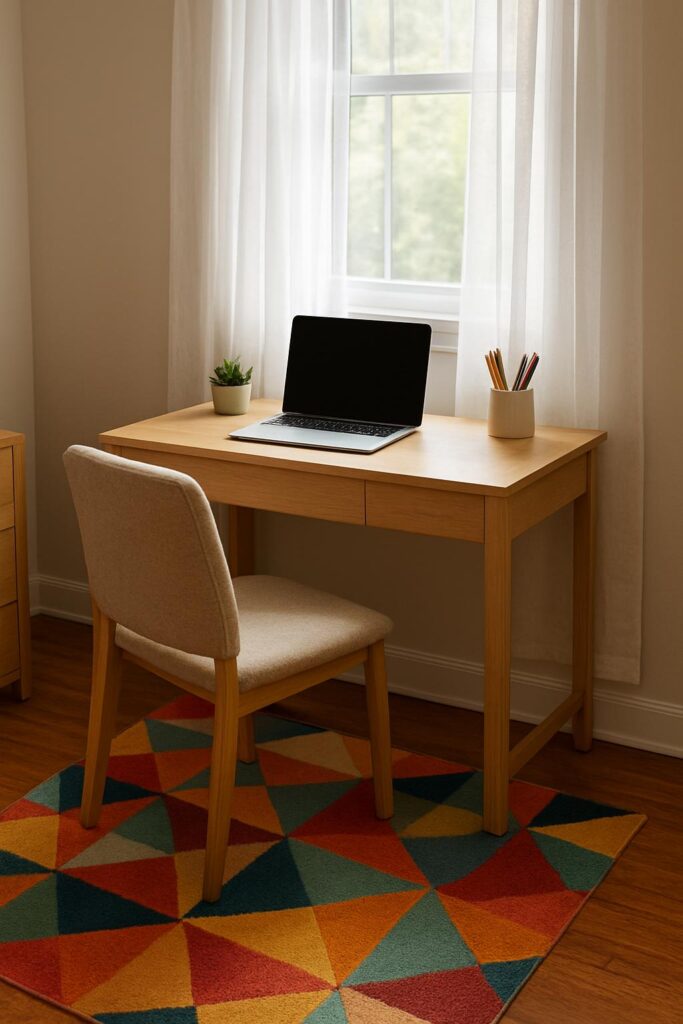 Stylish Dorm Room Study Corner
