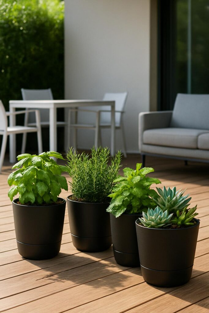 Modern Self-Watering Deck Planters